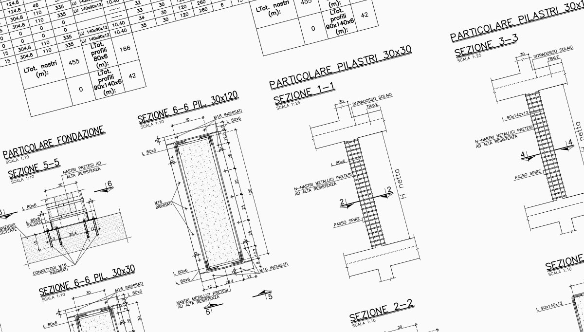 Condominio Drago - Particolare pilastri