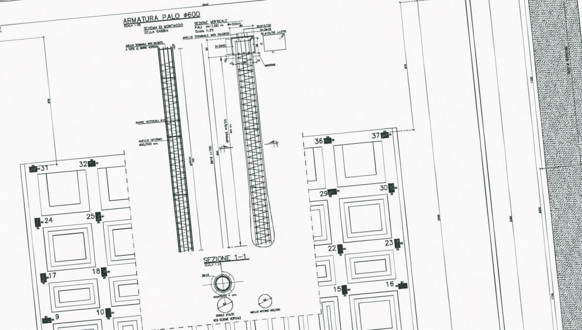 Condominio Via Tratardi - Dettaglio armatura palo